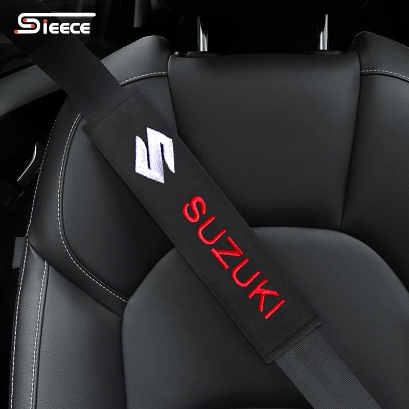 Sieece ที่หุ้มเข็มขัดนิรภัยรถยนต์ สำหรับ Suzuki Swift Ciaz Celerio XL7 Vitara Carry Ertiga Jimny APV SX4