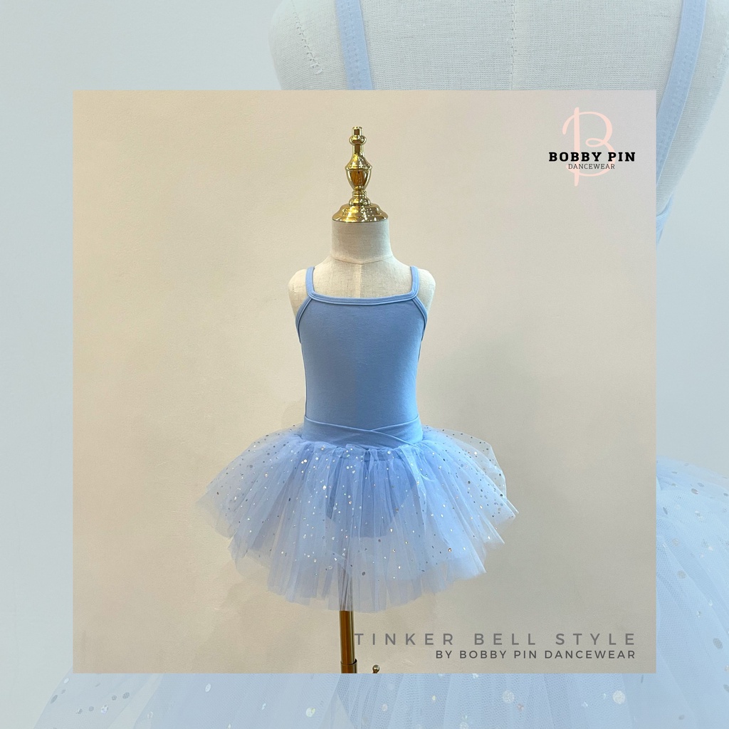 ชุดบัลเล่ต์เด็กทูทู่สายเดี่ยว Tinker Bell Style (baby blue) ...พร้อมส่ง!