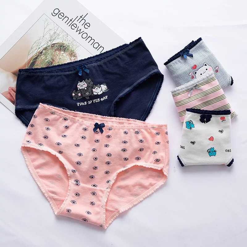 กกน.613 กางเกงในลายน้องแมวน่ารัก แฟชั่นสุดฮิต สินค้าพร้อมส่ง