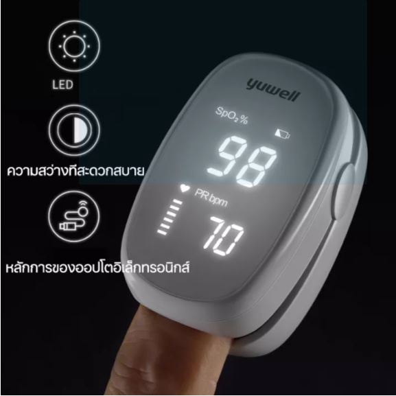 *เข้าใหม่พร้อมส่ง 17/7/65* Yuwell YX 102 ของแท้ เครื่องวัดออกซิเจนในเลือดที่ปลายนิ้ว Fingertip Pulse Oximeter Heart Rate