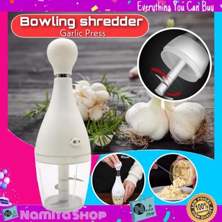 Bowling Shredder Garlic Press บดกระเทียม สับกระเทียม อุปกรณ์บดกระเทียม ที่บดกระเทียม เครื่องกดปั่นบดสับละเอียดมือกด