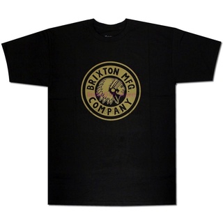 [S-5XL] เสื้อยืด พิมพ์ลาย Brixton Rival สไตล์คลาสสิก สําหรับผู้ชาย มีสีดํา สีทอง