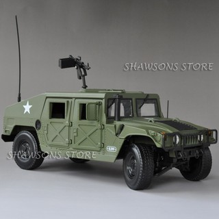 โมเดลรถยนต์ของเล่นโลหะ Kaidiwei 1:18 Scale Diecast Metal Hummer H1 Military SUV Tactical HUMVEE Battlefield Vehicle