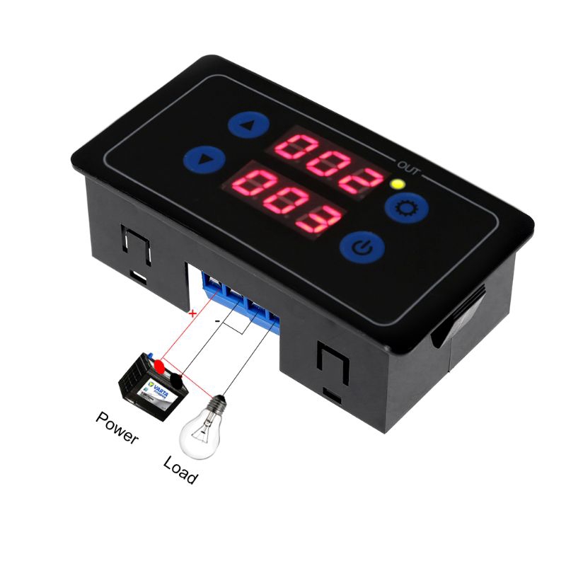 0.1s - 999h Countdown Timer Programmable Cycle Control Module Time Dalay Relay 5V/12V/220V Optional Voltage