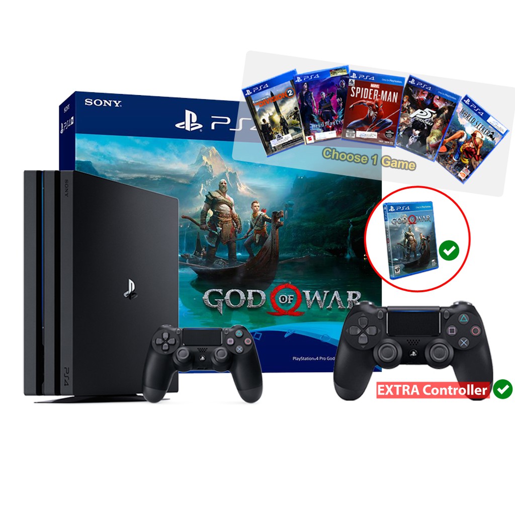 S4Pro ชุดบันเดิ้ล "ก๊อดออฟวอร์ ++ PS4 Pro God of War Bundle 1TB ประกันศูนย์ไทย แถมเพิ่มจอย 1 อัน / เกมเพิ่ม 1 เกม