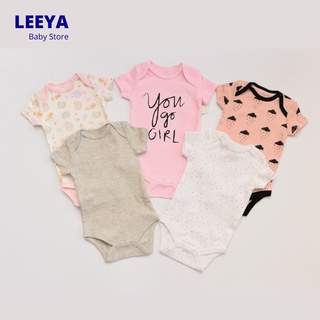 Leeya สินค้าราคาพิเศษ บอดี้สูท แขนสั้น บอดี้สูทเด็ก ชุดเด็กอ่อน ชุดแรกเกิด Super Soft Cotton Baby Bodysuit