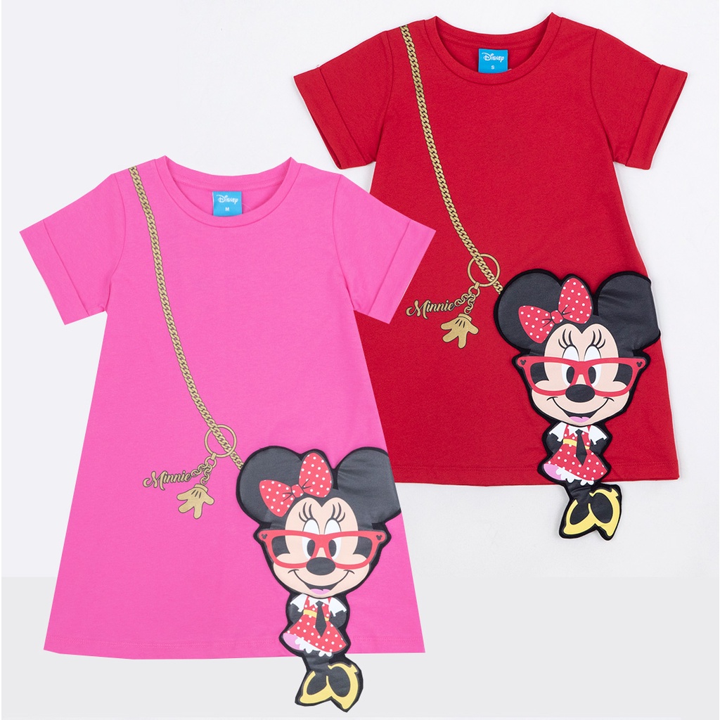 Disney Minnie Mouse Girl Dress - ชุดเดรสเด็กผู้หญิง มินนี่เมาส์ มีกระเป๋าจริง สินค้าลิขสิทธ์แท้100% characters studio