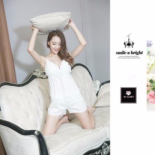 ชุดนอนสายเดี่ยวชายลูกไม้ SALES