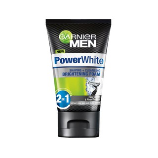 🔥โปรค่าส่ง25บาท🔥Garnier Men PowerWhite Shaving Cleansing brightening Foam 100ml การ์นิเย่ เมน เพาเวอร์ ไวท์