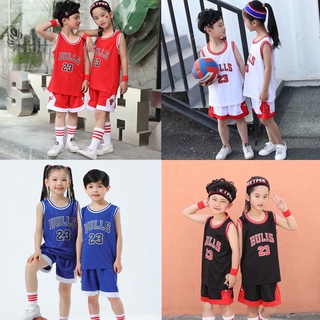 เสื้อบาสเก็ Chicago Bulls Jersey No.23 Basketball Uniform Set Children Kids Sports Clothing Suit