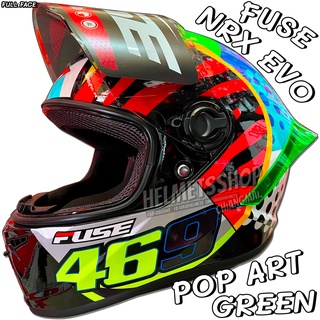 FUSE NRX EVO POP ART GREEN [ เต็มใบ ] [ แว่นชั้นเดียว ] [ นวมถอดซักได้ ]