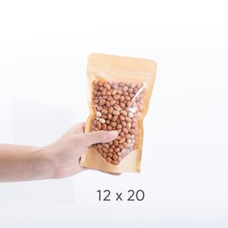 ถุงมีซิป หน้าใสหลังคราฟท์ตั้งได้ดี (50ใบ)