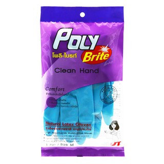 ถุงมือ ถุงมือยาง DELI-KLEEN COMFORT POLY 931-2 SIZE M อุปกรณ์ทำความสะอาด ของใช้ภายในบ้าน RUBBER GLOVE M 931-2 DELI-KLEEN