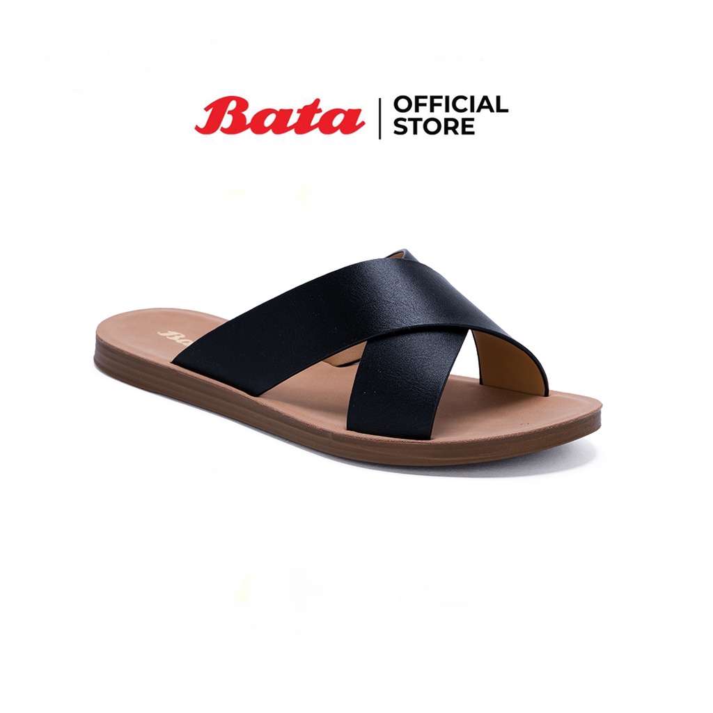 Bata บาจา รองเท้าแตะใส่ลำลอง ส้นแบน แบบสวม ใส่ง่าย น้ำหนักเบา ไม่ลื่น  สำหรับผู้หญิง รุ่น Leo สีดำ 5616173