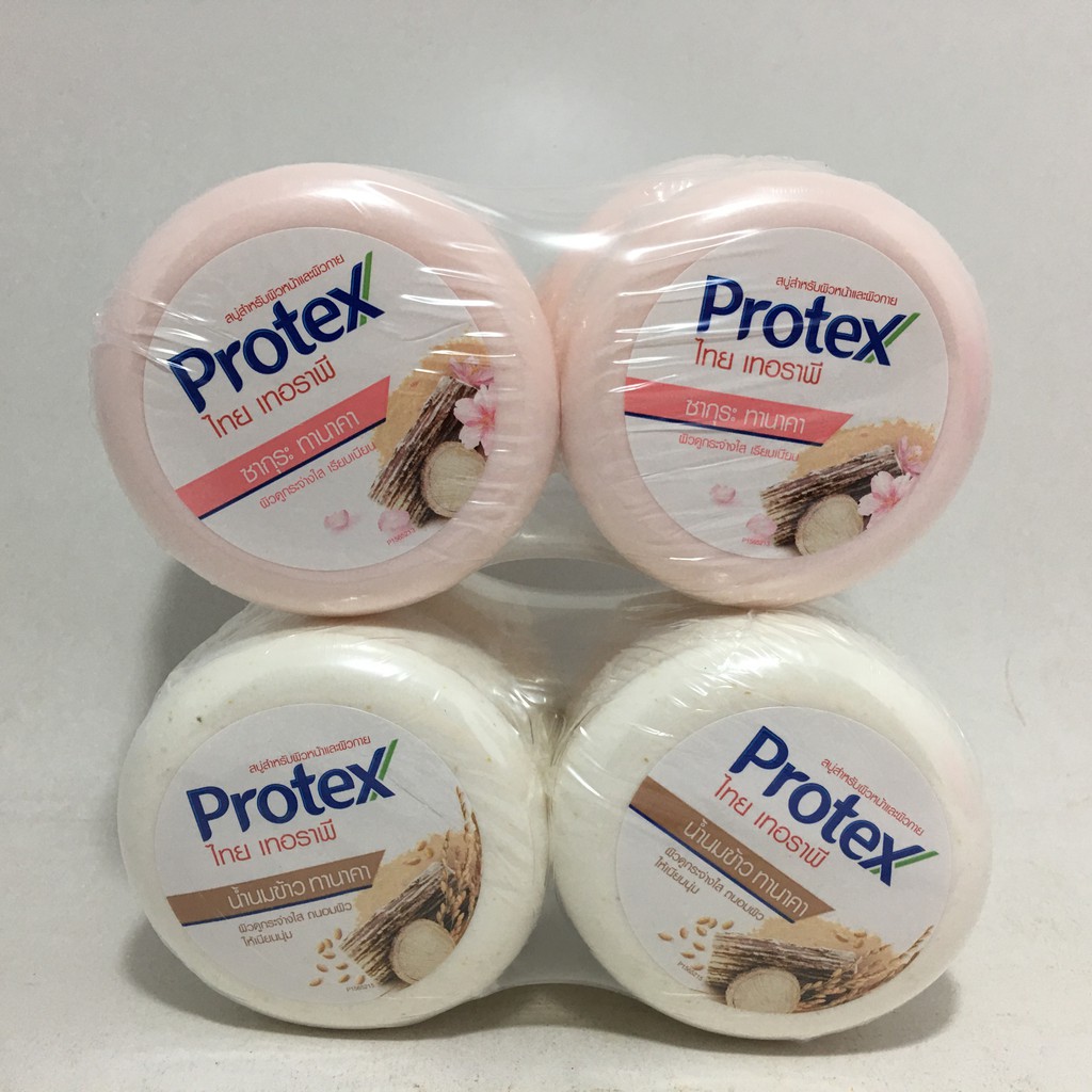 (แพ็ค 4 ก้อน) Protex Thai Therapy โพรเทคส์ ไทย เทอราพี สบู่สำหรับผิวหน้าและผิวกาย 145 กรัม