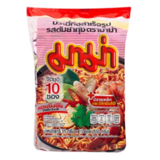 มาม่าบะหมี่กึ่งสำเร็จรูปรสต้มยำกุ้ง 55กรัม แพค 10 Mama Instant Noodles Shrimp Tom Yum Flavor 55g.Pack 10