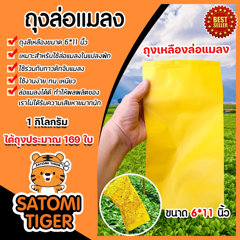 ถุงล่อแมลง ขนาด 6x11 จำนวน 1 กิโลกรัม ถุงพลาสติกทากาวล่อแมลง ดักจับแมลงไม่ให้ตอมอาหาร