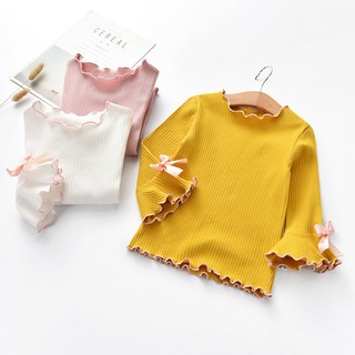 Yesbaby เสื้อเชิ้ตแขนยาวสีพื้นสำหรับเด็ก