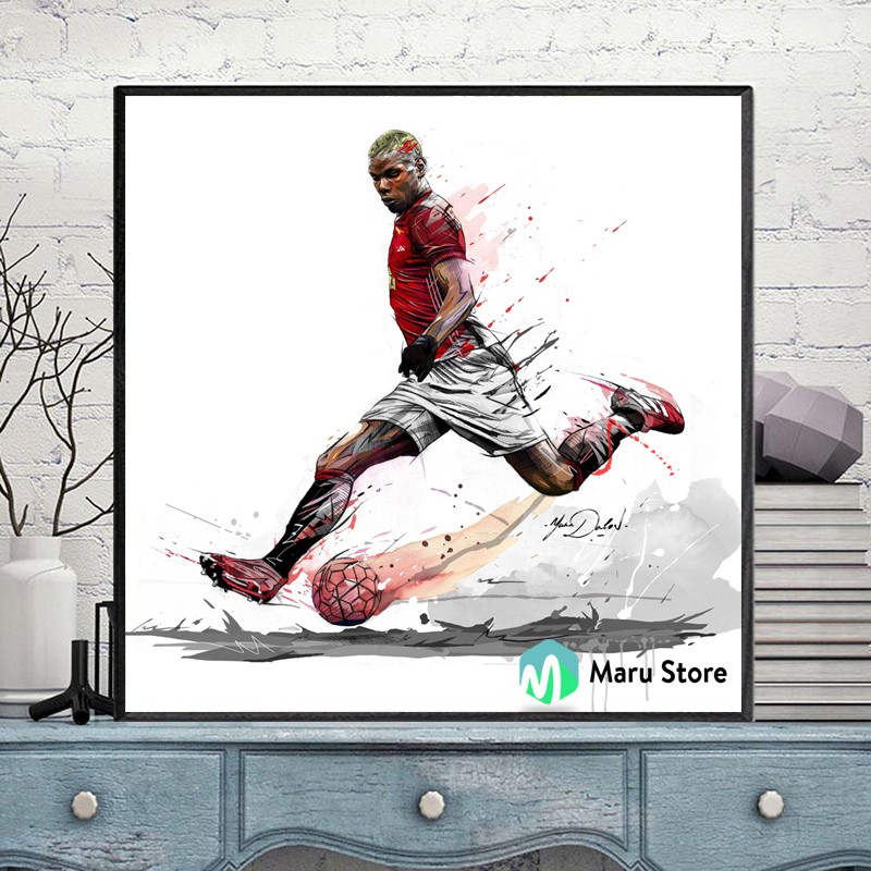 ภาพวาดตกแต่งหรูหราของผู้เล่นแมนเชสเตอร์ ยูไนเต็ด Paul Pogba