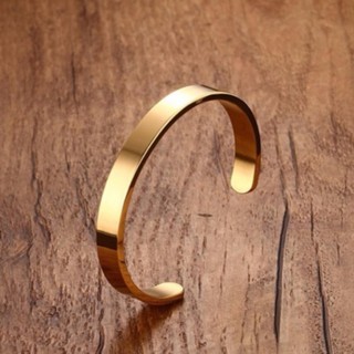 กำไลข้อมือเงินเกลี้ยงขัดเงาสีทอง Bracelet-s40-silverGolden