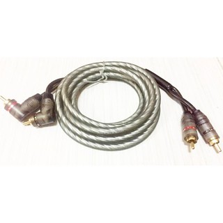 PK สายRCAสัญญาณเสียง 2 เมตร 4 หัว 7 มิล หัวงอ HIFI CAR AUDIO/VIDEO CABLE OD 7MM