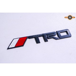 สติ๊กเกอร์อลูมิเนียมติดรถยนต์ตราโลโก้ Toyota TRD ดำป้ายสัญลักษณ์สติกเกอร์รถสติ๊กเกอร์รถยนต์