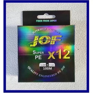X12 JOF สาย pe X12 new ยาว 100 เมตร by JOF สายพีอี ถัก 12 สลับสี JOF Super PE X12 High Strength From Japan