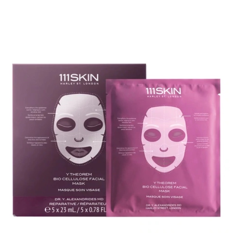 ส่งฟรี แบ่งขาย 111Skin Y Theorem Bio Cellulose Facial Treatment Mask 1 แผ่น exp.02/2024
