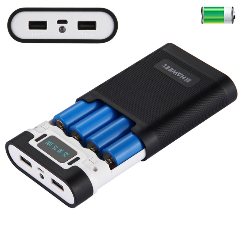 DIY 4 x 18650 แบตเตอรี่แบบพกพา 2 USB Output & Display