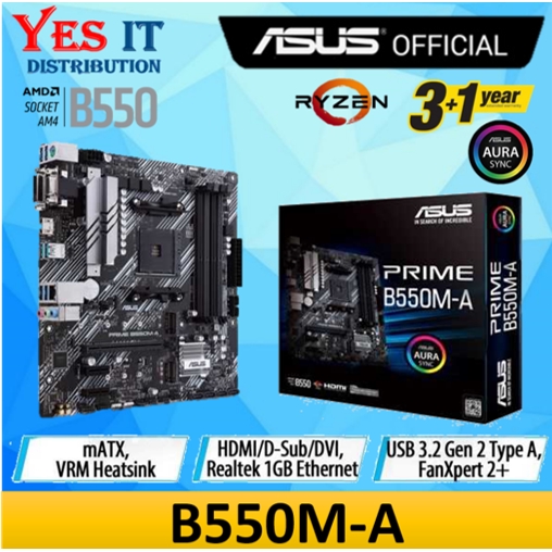 ASUS PRIME B550M-A AMD AM4 RYZEN mATX MOTHERBOARD