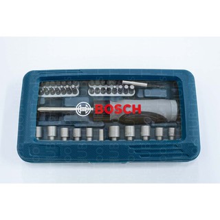 ชุดไขควงมือ X Line 46Pcs Blue Bosch 2607017399 ก้านหกเหลี่ยม1/4" ดอกไขควง ลูกบล็อก ก้านต่อ