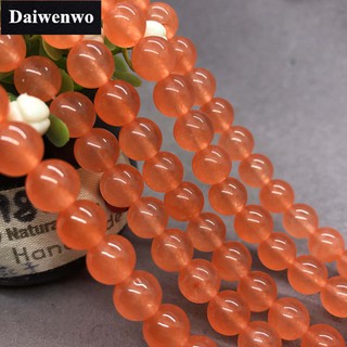 Orange Chalcedony Beads สีส้มโมราลูกปัด 4-10 มิลลิเมตรรอบธรรมชาติหลวมหินลูกปัด Diy สำหรับสร้อยข้อมือ