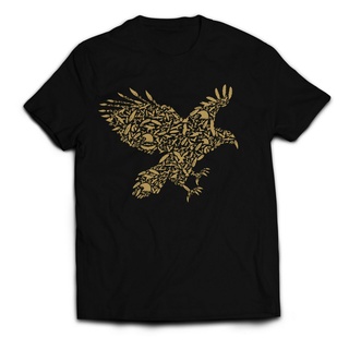 เสื้อยืดลําลอง แขนสั้น คอกลม พิมพ์ลายเส้นนกอินทรีย์ Corw Eagle