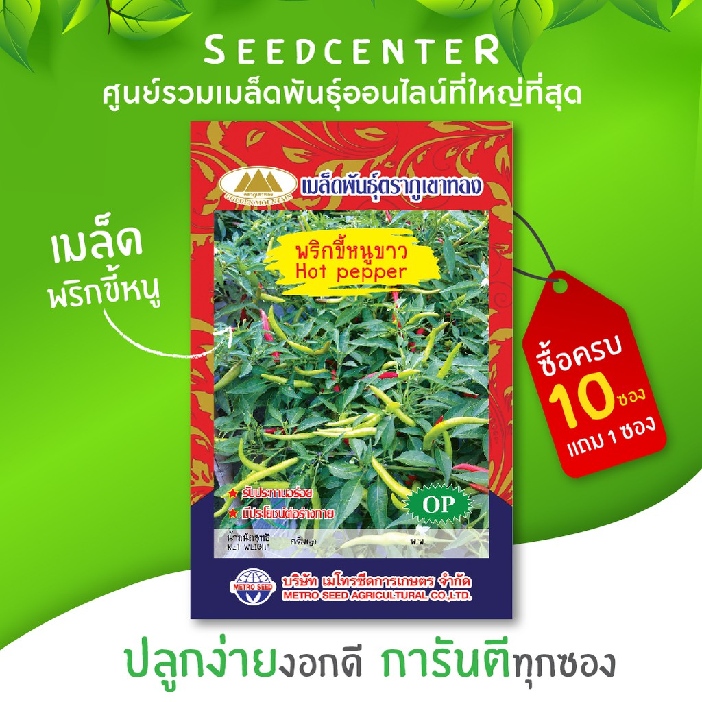 เมล็ดพริกขี้หนูขาว ขนาด 0.5 กรัม ภูเขาทอง