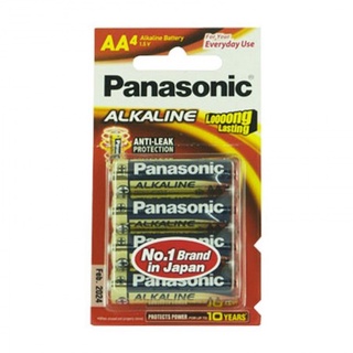 ถ่าน Panasonic Alkaline ขนาด AA หรือ AAA 1.5V แพค 4 ก้อน ของใหม่