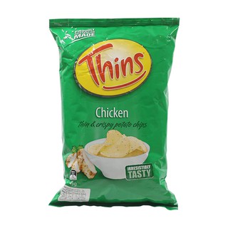 ทินส์มันฝรั่งแผ่นทอดกรอบรสไก่ 45กรัม Thins Potato Chips Chicken Flavor 45g.