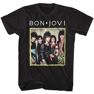 เสื้อยืดคอกลม แขนสั้น พิมพ์ลาย Bon Jovi Photo Frame ทรงหลวม สําหรับผู้ชาย