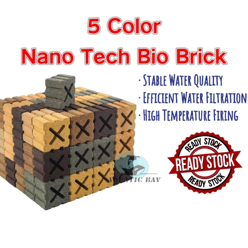5 สี X Tech Shape Nano Bio Brick 4.5 x 4.5 x 3 ซม. Filter Media Bio Block Water Bacteria House
