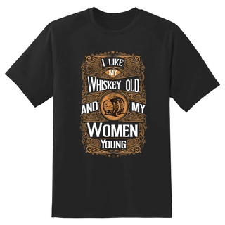 เสื้อยืด ผ้าฝ้าย 100% พิมพ์ลาย I Like My Whisky Old And My Young คุณภาพดี สําหรับผู้ชาย