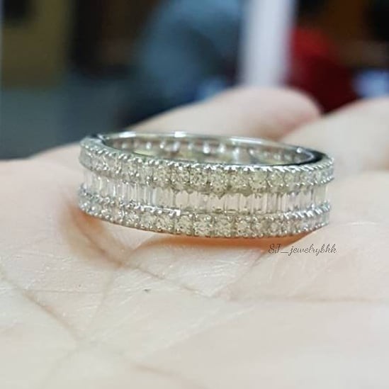 sj_jewelrybkk แหวนเพชร เรือน #ทองคำขาว 18k 47