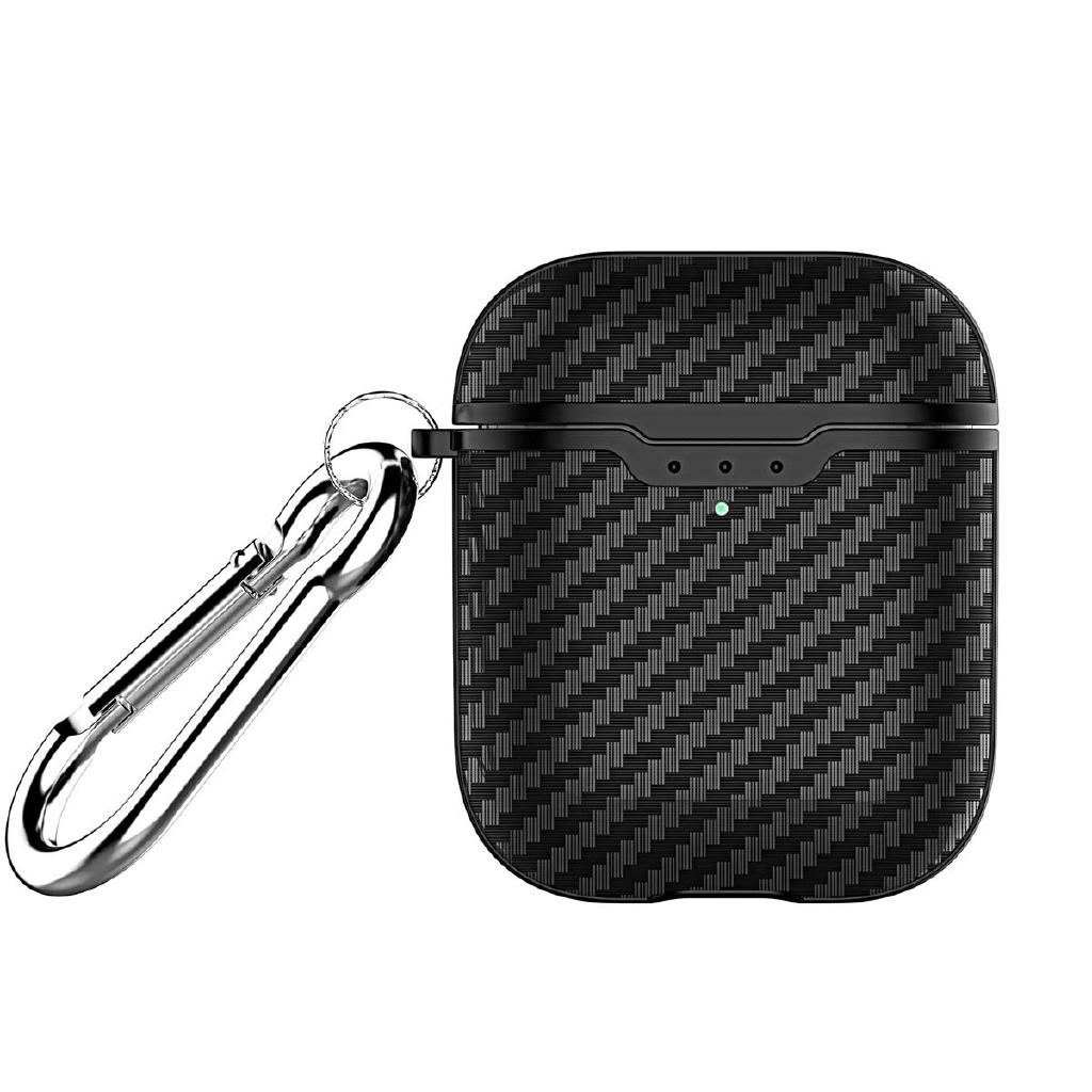 Carbon Fiber Case for Compatible for Airpods 2 Protector Wireless Bluetooth Headphone Shockproof Cover