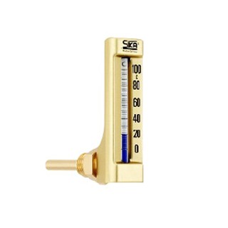 Sika เทอร์โมมิเตอร์หลอดแก้ว แบบงอ 90º แกนออกหลัง 272B/ 292B Thermometer Sang Chai Meter แสงชัยมิเตอร์