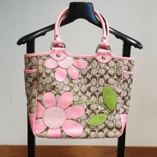 COACH Pink Flower Tote (used in very good con)