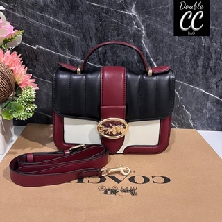 (แท้ 💯%‼ Factory) COACH 6015 compact body portable shoulder bag