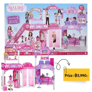 ห้างบาร์บี้ Barbie Malibu Ave 2-Story Mall  (50+ Pieces, 2 Tall, 4 Wide