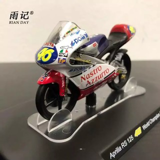 โมเดลรถมอเตอร์ไซค์ Aprilia RS 125 VR-46 World Champion 1997 ทำจากเหล็ก สัดส่วน 1:18