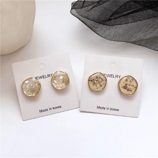 Jewelry S925 silver needle Japanese and Korean sweet versatile retro ins small shell fragments irregular Earrings