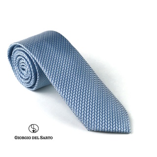 Giorgio Del Sarto Necktie Blue Fabric Texture เนคไทสีฟ้ามีเท็กเจอร์