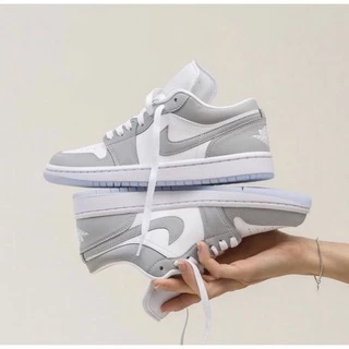 (พร้อมส่ง ของแท้100% ) AIR JORDAN 1 LOW WHITE WOLF GREY