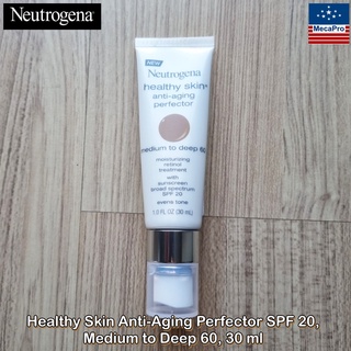 Neutrogena® Healthy Skin Anti-Aging Perfector SPF 20, Medium to Deep 60, 30 ml นูโทรจีนา มอยส์เจอไรเซอร์ ผสมกันแดด